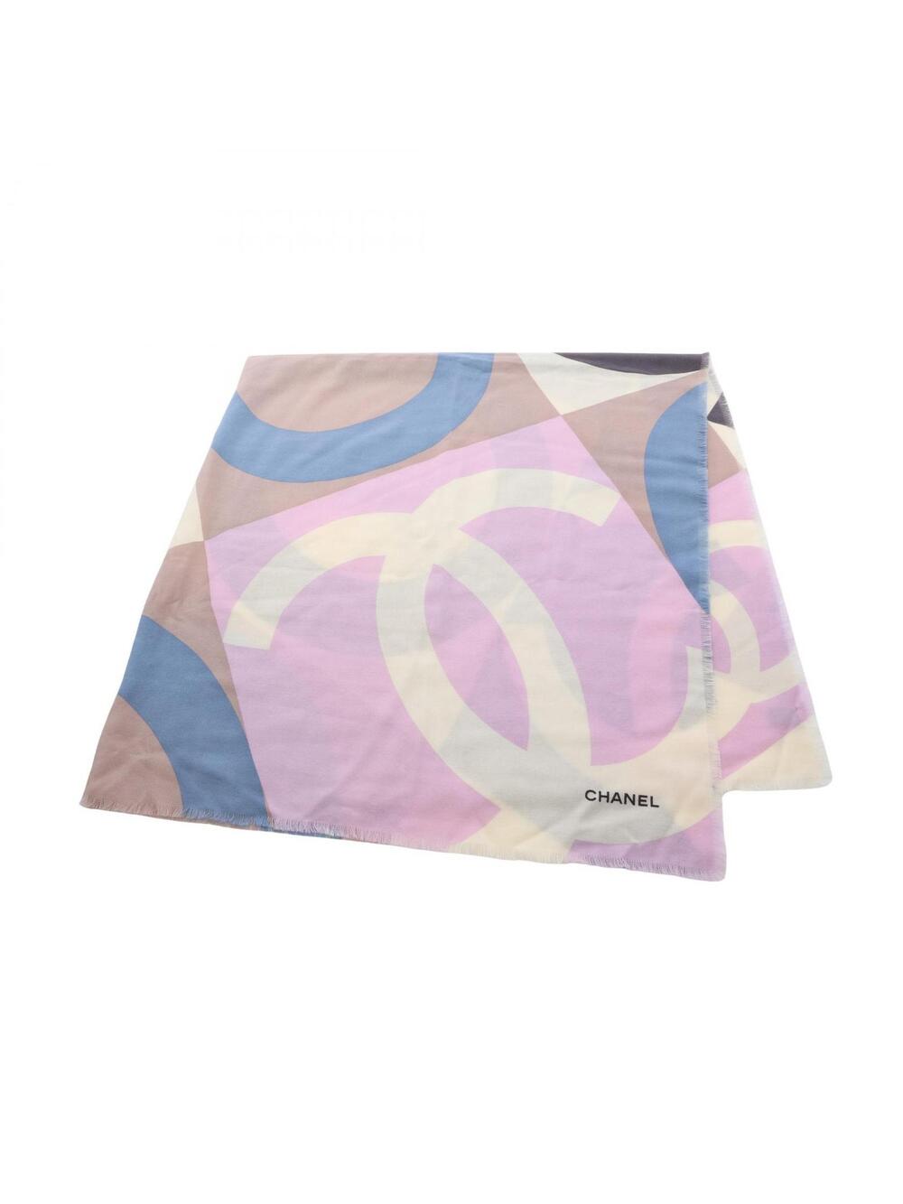 Chanel Coco Mark Stole Scarf Wrap Wool #377128C10B